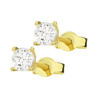 Kolczyki złote z białą cyrkonią 3 mm/sztyft MZ T5-E-OS-1-3,00mm-CZ próba 585