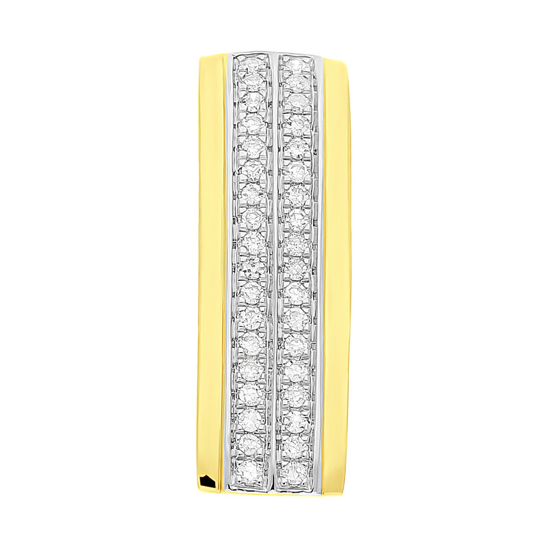 Zawieszka złota LINE z dwoma rzędami diamentów AW 81543 Y próba 585