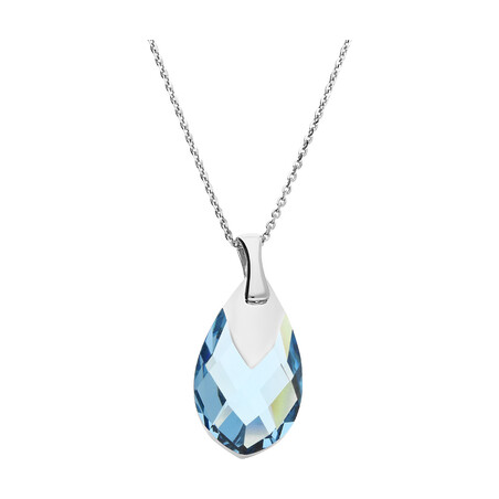 Naszyjnik srebrny SPARK  z niebieskim kryształem Swarovski CQ N656522AQ próba 925