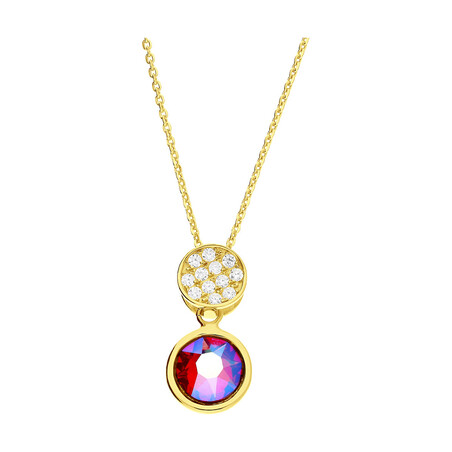 Naszyjnik pozłacany SPARK z czerwonym kryształem Swarovski CQ NCG2078SS34LSISH próba 925