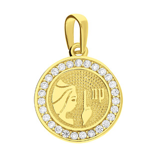 Złoty zodiak panna MZ T23-P-2074-YW-CZ koło próba 375