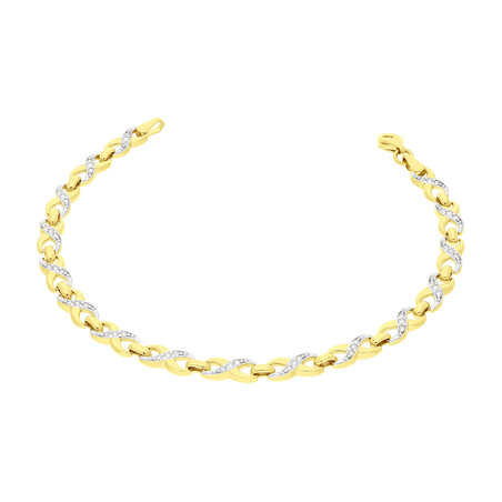 Bransoleta złota infinity z białymi cyrkoniami MZ T17-BX-1036-CZ próba 585