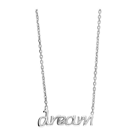 Naszyjnik srebrny z napisem DREAM/anker PW381-1 ROD próba 925