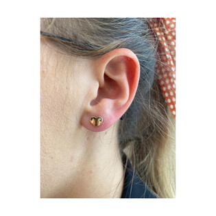 Kolczyki serce gładkie+cyrkonia/sztyft MZ T5-ES-189-CZ próba 585