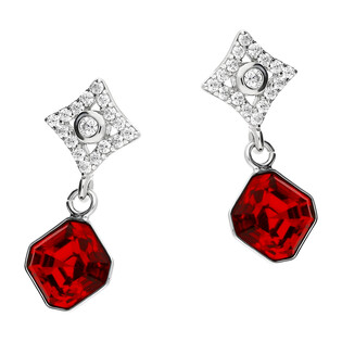Kolczyki srebrne SPARK z czerwonym kryształem Swarovski CQ KC44806SC próba 925