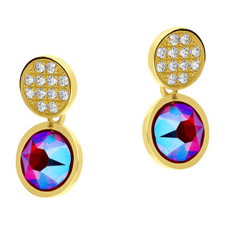 Kolczyki pozłacane SPARK z czerwonym kryształem Swarovski CQ KCG2078SS34LSISH próba 925