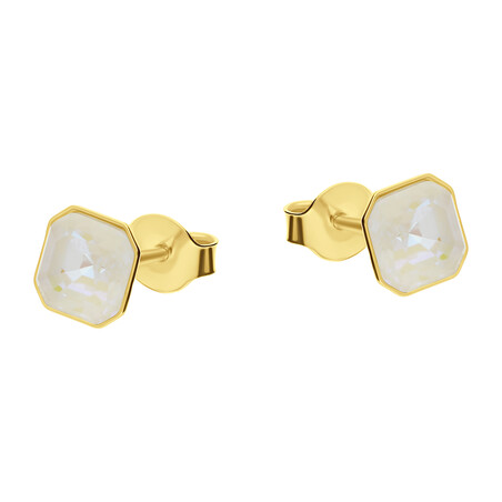 Kolczyki pozłacane SPARK z białym kryształem Swarovski CQ KG44806LGD próba 925
