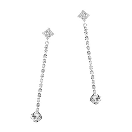 Kolczyki srebrne SPARK z białymi kryształami Swarovski CQ KCC44806C próba 925