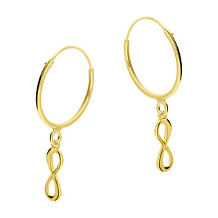 Kolczyki pozłacane kółka szarniry z infinity PW 254 GOLD próba 925