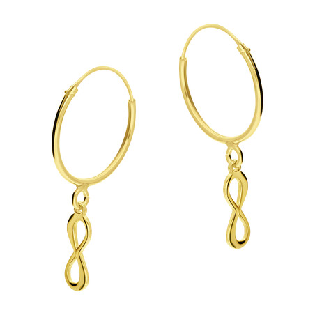 Kolczyki pozłacane kółka szarniry z infinity PW 254 GOLD próba 925