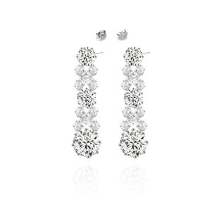 Kolczyki srebrne GRACE z kryształami Swarovski RD 665-CAL crystal próba 925