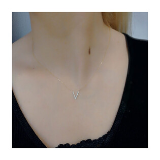 Złoty Naszyjnik z Brylantami Wishbone pr. 585 - JubilerSezam.pl