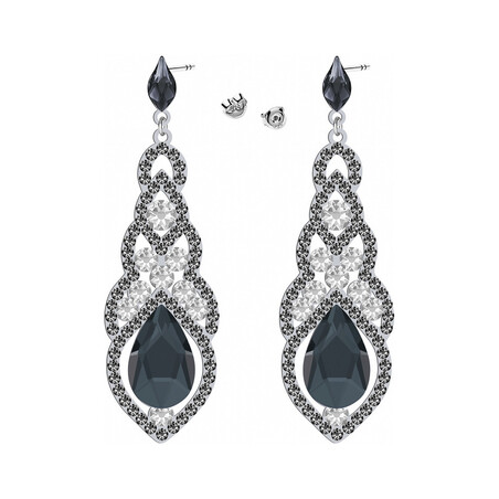 Kolczyki srebrne GRACE z szarymi i białymi kryształami Swarovski RD 735-253SINICR crystal próba 925