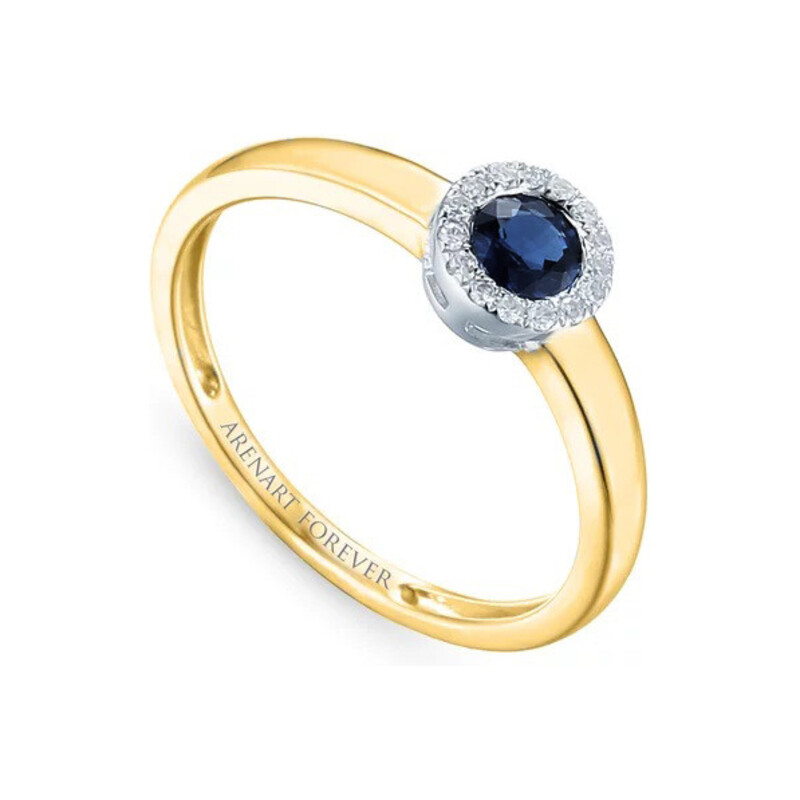 Pierścionek szafir 0,36ct bryl.0,05ct AW 32963 YW-SA okr.Markiza próba 585