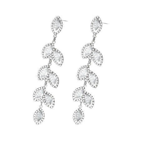 Srebrne kolczyki wiszące GRACE z kryształami Swarovski RD 5 741-1 crystal próba 925 Sezam - 1