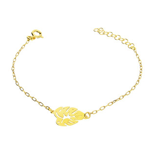 Bransoleta pozłacana liść monstery/anker PW376 GOLD próba 925