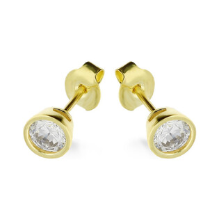 Kolczyki cyrkonia 3,5mm gł.oprawa/sztyft MZ T5-E-OS-3-3,50mm-CZ próba 585
