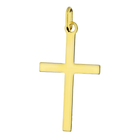 Złoty Krzyżyk Kwadratowy Pr. 585 - Klasyczny Symbol Wiary - JubilerSezam.pl