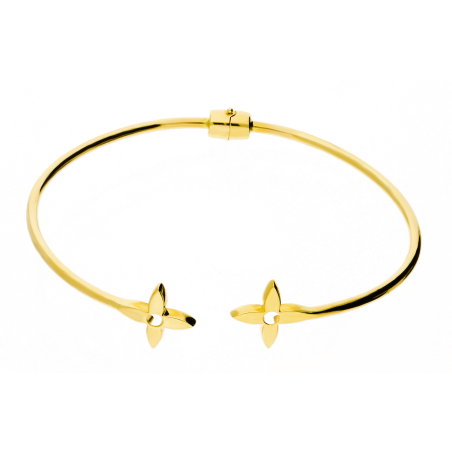 Złota Bransoletka Bangle Koniczynki pr. 375 - JubilerSezam.pl