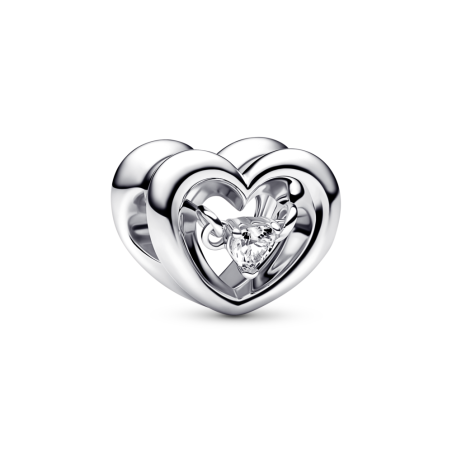 Charms Pandora w formie lśniącego serca z unoszącym się kamieniem 792493C01
