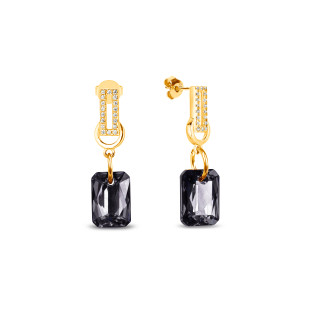 Pozłacane kolczyki Spark Octagon Gold pr. 925 - JubilerSezam.pl