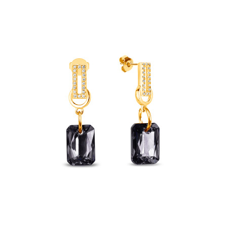 Pozłacane kolczyki Spark Octagon Gold pr. 925 - JubilerSezam.pl