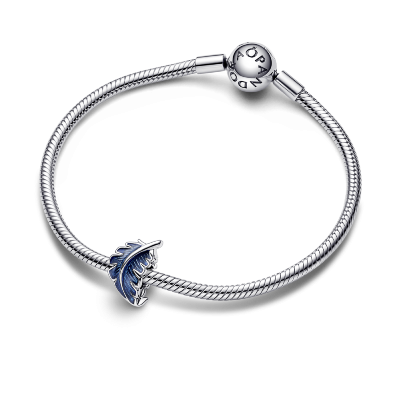 Charms Pandora Niebieskie zakrzywione pióro PE 792576C01