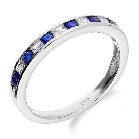 Srebrny Pierścionek Rings z Cyrkoniami - JubilerSezam.pl