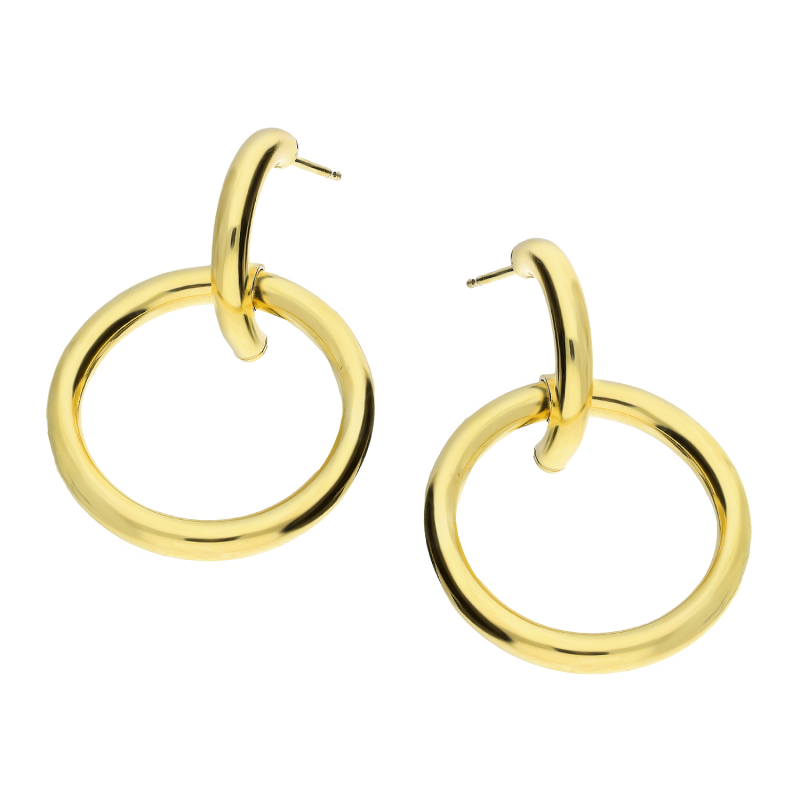 Pozłacane kolczyki srebrne koła 25mm - JubilerSezam.pl