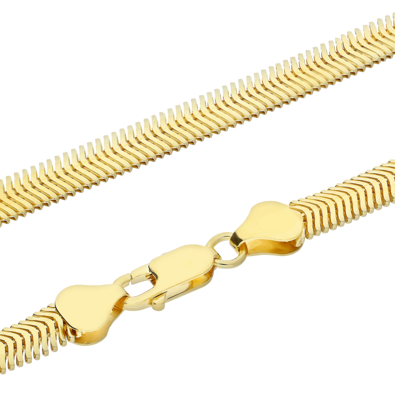 Pozłacany łańcuszek srebrny snake pr. 925 - JubilerSezam.pl