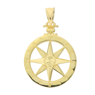 Złota Zawieszka Róża Wiatrów Grawerowana - JubilerSezam.pl