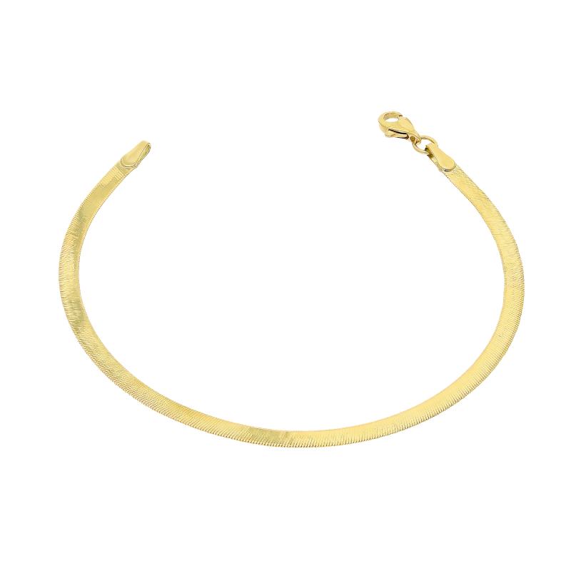Złota bransoletka taśma pr. 585, splot 3mm - JubilerSezam.pl