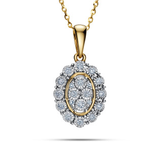 Złota Zawieszka Markiza z Diamentami pr. 585 - JubilerSezam.pl