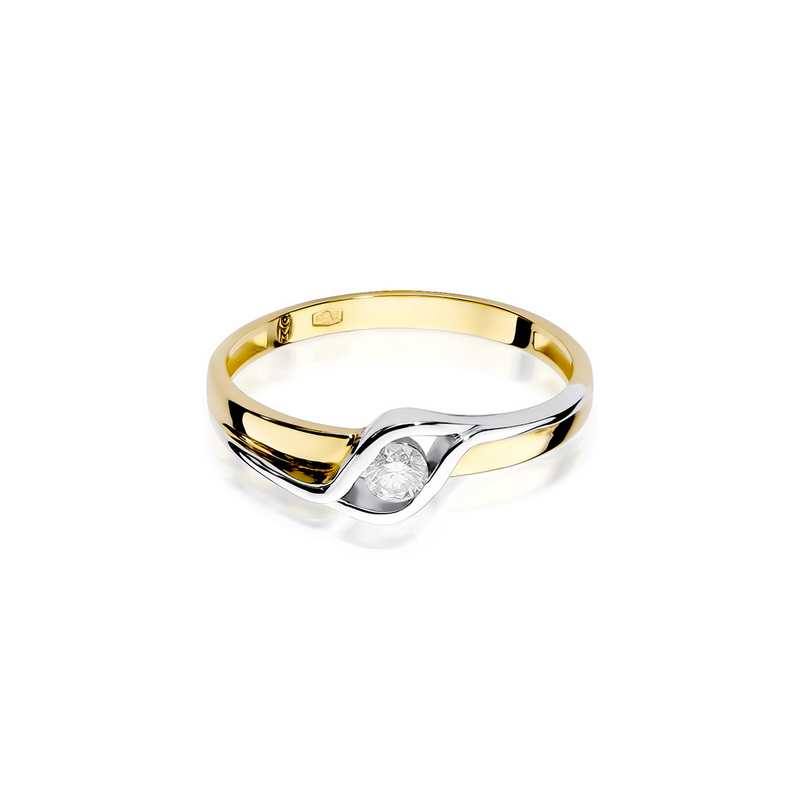Pierścionek zaręczynowy BRAID z diamentem 0,10 ct BE W-178-10 próba 585