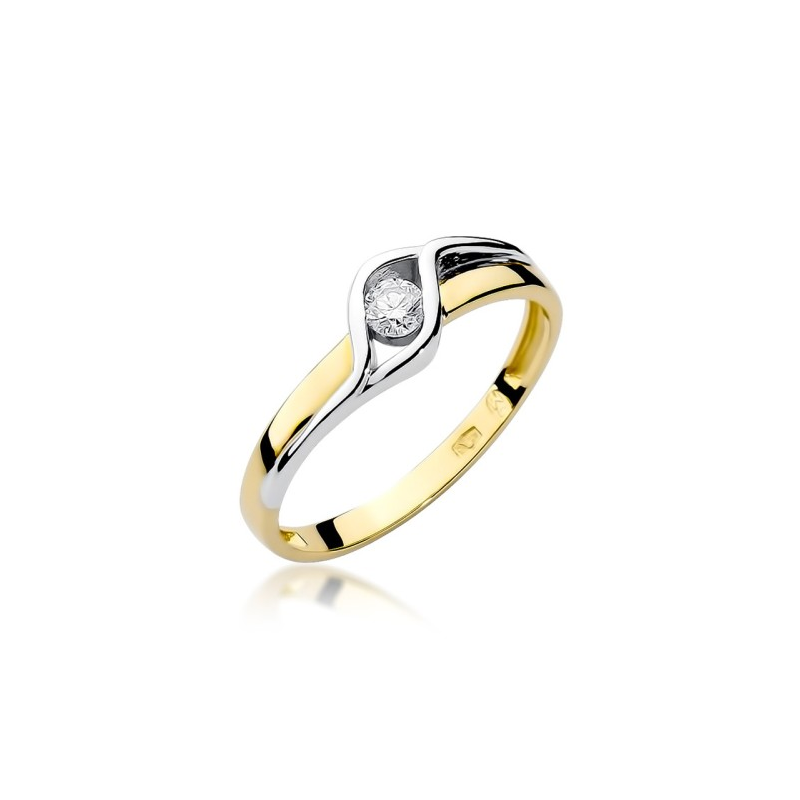 Pierścionek zaręczynowy BRAID z diamentem 0,10 ct BE W-178-10 próba 585