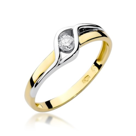 Pierścionek zaręczynowy BRAID z diamentem 0,10 ct BE W-178-10 próba 585