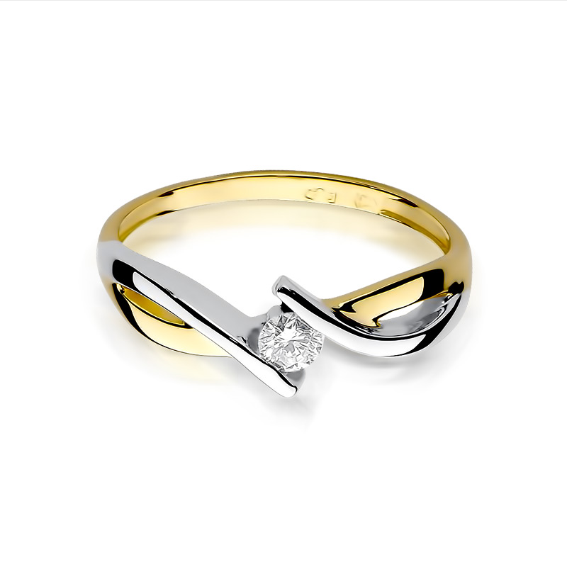 Pierścionek zaręczynowy MARIAGE z diamentem BE W-191B próba 585