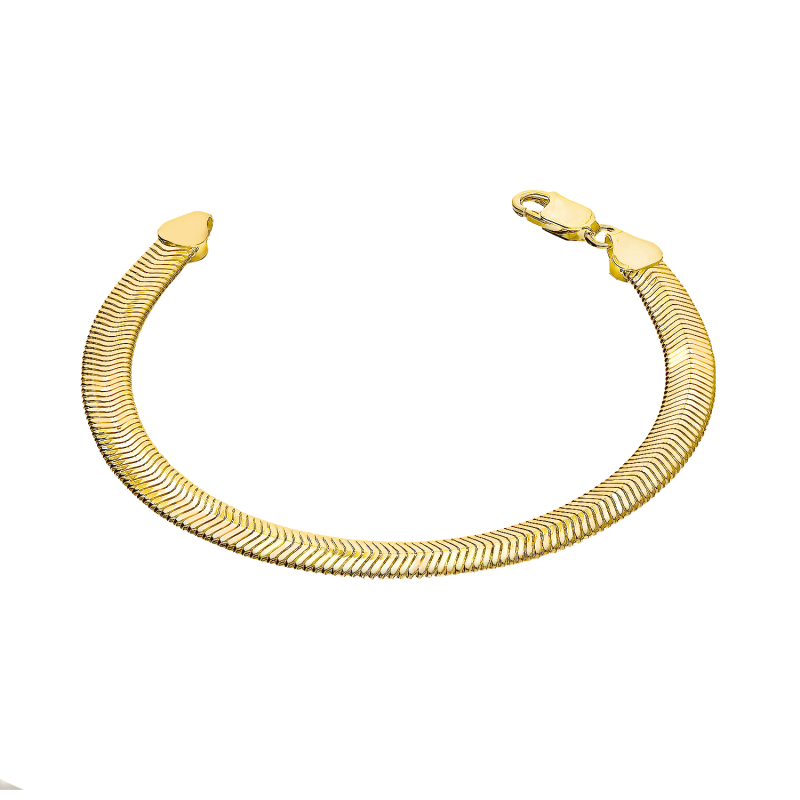 Srebrna pozłacana bransoleta snake pr. 925 - JubilerSezam.pl
