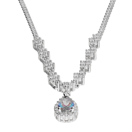 Srebrny Naszyjnik Kropla Topaz Mistic pr. 925 - JubilerSezam.pl