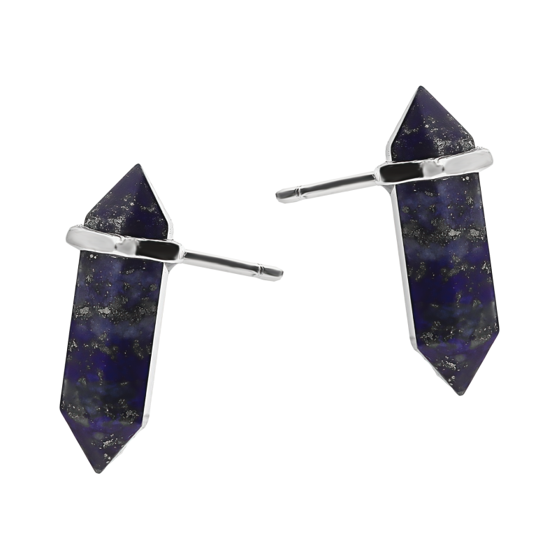 Srebrne kolczyki z Lapis Lazuli pr. 925 - JubilerSezam.pl