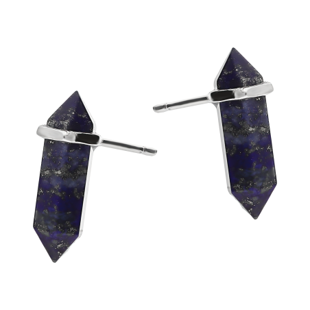 Srebrne kolczyki z Lapis Lazuli pr. 925 - JubilerSezam.pl