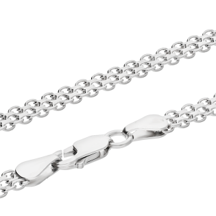 Srebrny łańcuszek Bismark pr. 925 rodowany - JubilerSezam.pl