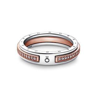 Dwukolorowy Pierścionek Pandora Signature Pavé - JubilerSezam.pl