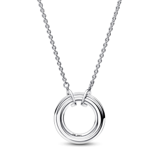 Dwutonowy naszyjnik pavé z logo Pandora Signature 382772C01