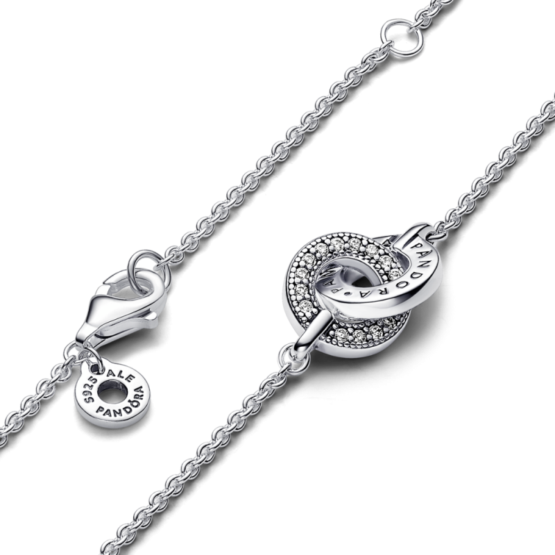 Srebrny Naszyjnik Pandora Signature Pavé - JubilerSezam.pl