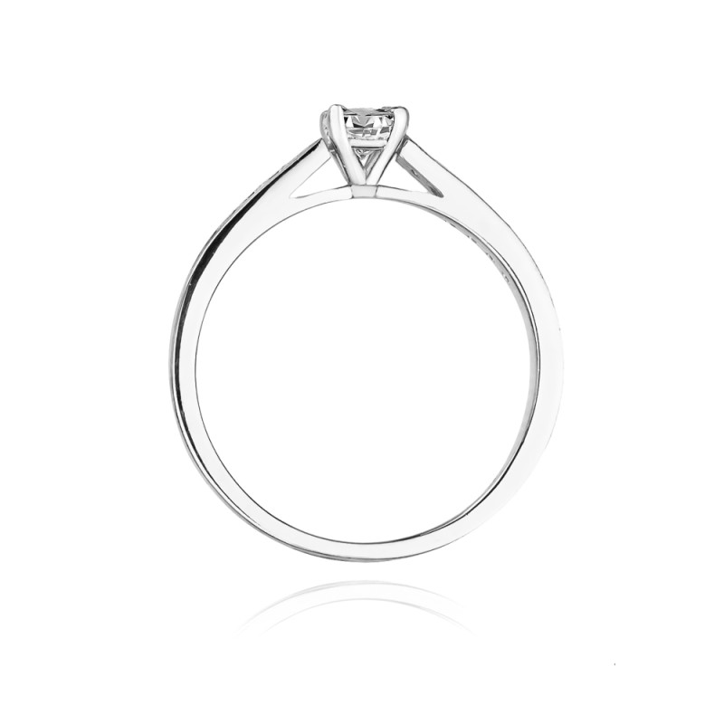 Pierścionek Zaręczynowy z Diamentami Soliter pr. 585 - JubilerSezam.pl