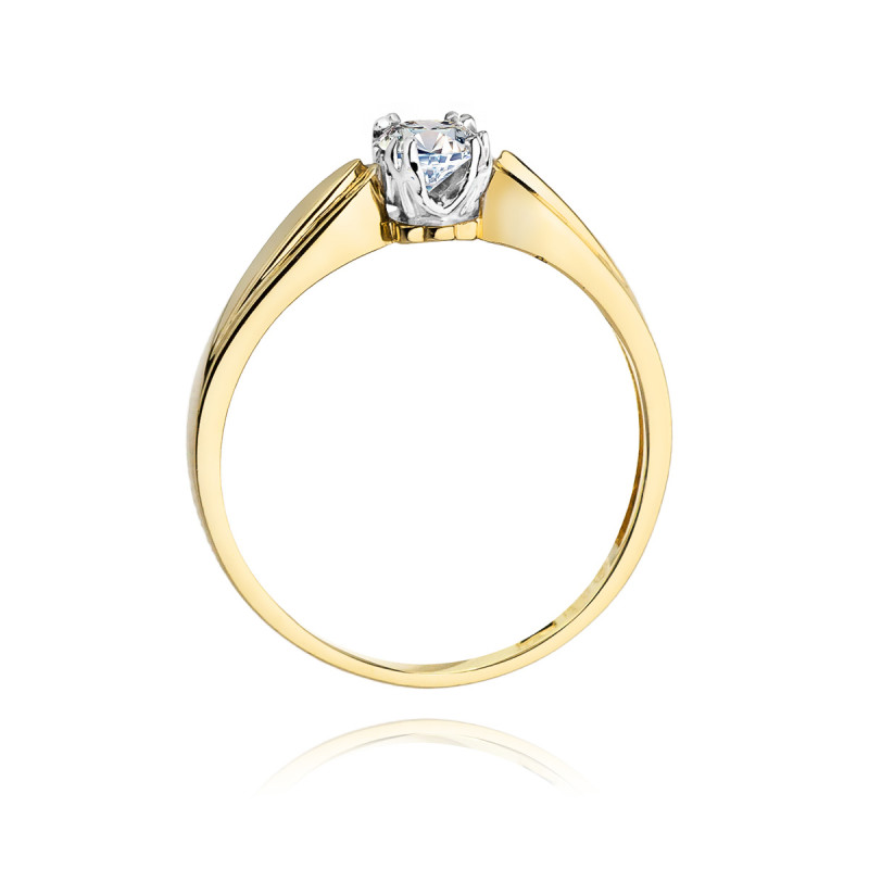 Pierścionek Zaręczynowy z Żółtego Złota z Diamentem - JubilerSezam.pl