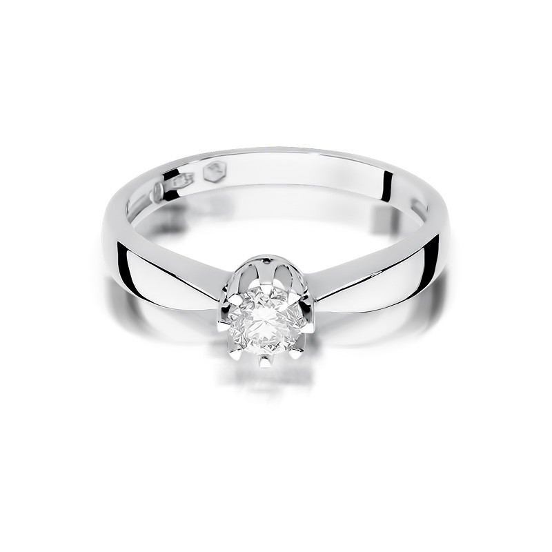 Pierścionek zaręczynowy ROYAL z diamentem BE W-228-30 białe złoto próba 585