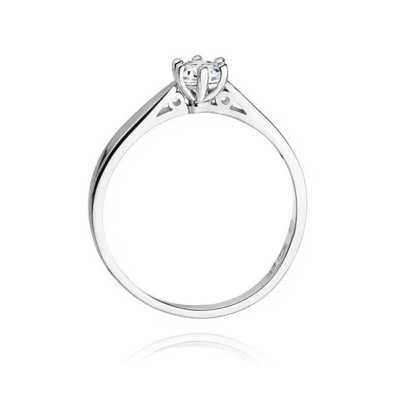 Pierścionek Zaręczynowy z Białego Złota z Diamentem - JubilerSezam.pl