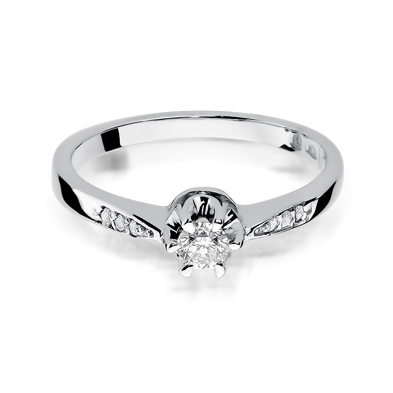 Pierścionek zaręczynowy ROYAL z diamentem BE W-291-25 białe złoto próba 585